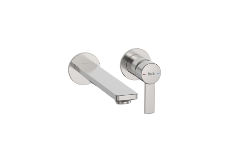 Baie - Baterie lavoar Roca A5A355FSM0, 5 l/min, 0.5 bar, 35 mm, 60 mm, 201 mm, 2 orificii instalare, Otel satinat