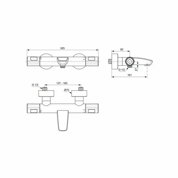 Baterie termostatica pentru cada Ideal Standard Ceratherm T100 [1]