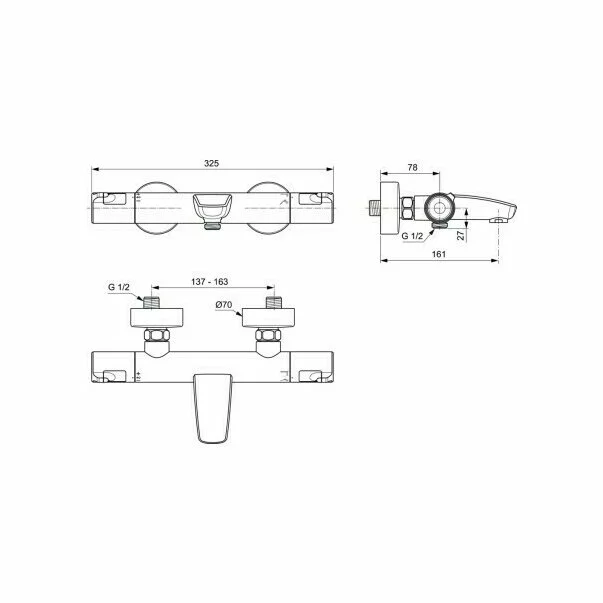 Baterie termostatica pentru cada Ideal Standard Ceratherm T50 [1]