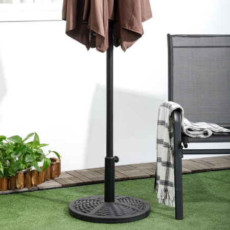  Baza de umbrela de gradina  rotunda cu efect de ratan ø45cm, baza cu greutate de 9,5 kg, negru [8]