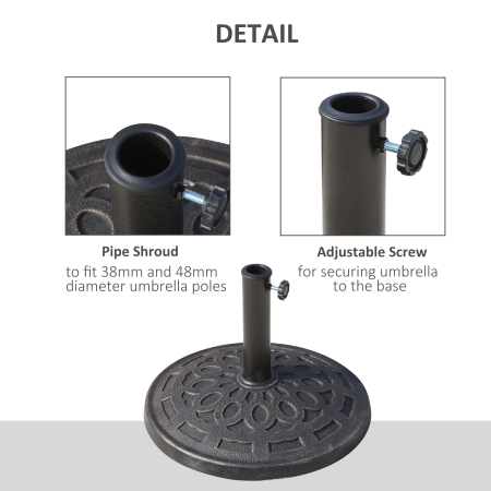 Baza pentru umbrela 12kg din rasina Φ48.5x34cm pentru stalpi 38-48mm bronz [5]