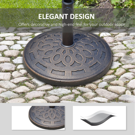  Baza pentru umbrela 12kg din rasina Φ48.5x34cm pentru stalpi 38-48mm bronz [3]