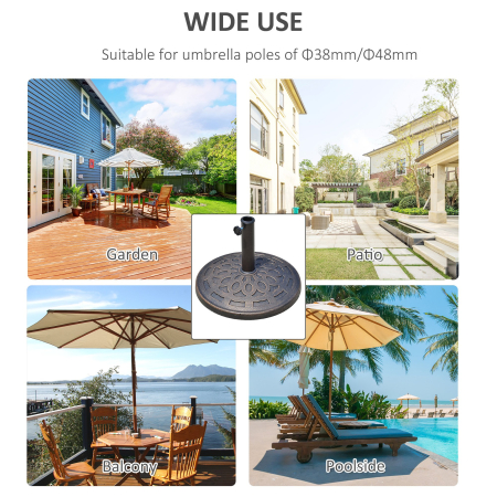  Baza pentru umbrela 12kg din rasina Φ48.5x34cm pentru stalpi 38-48mm bronz [4]