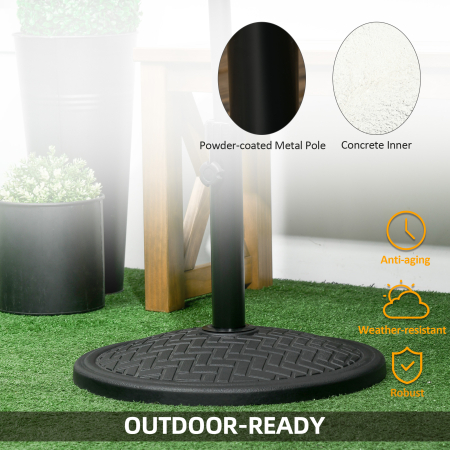  Baza pentru Umbrela cu Buton Reglabil, Ø46x34 cm, Negru [4]