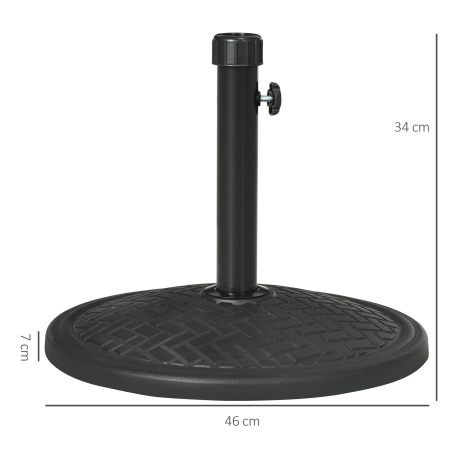  Baza pentru Umbrela cu Buton Reglabil, Ø46x34 cm, Negru [2]