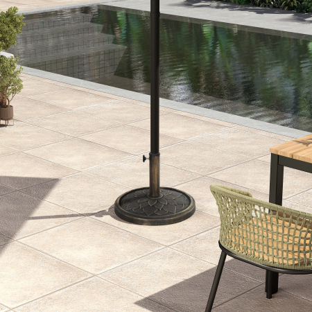  Baza pentru umbrela de 12 kg cu manivela integrata, din rasina, metal si ciment, Ø46x34 cm, bronz [8]