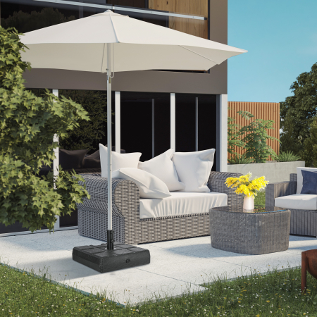  Baza pentru Umbrela de Gradina 3,5 m cu Manere, din HDPE si Otel, 49x49x36,5 cm, Negru [1]