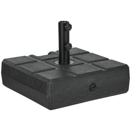 Prelate, pavilioane, umbrele terasa -  Baza pentru Umbrela de Gradina 3,5 m cu Manere, din HDPE si Otel, 49x49x36,5 cm, Negru