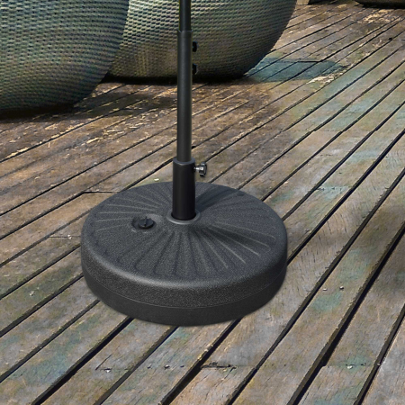  Baza pentru Umbrela de Gradina cu Stalp Central Φ3.8cm si 4.8cm, Soclu pentru Umbrela care se Umple cu Apa sau Nisip, Negru [1]