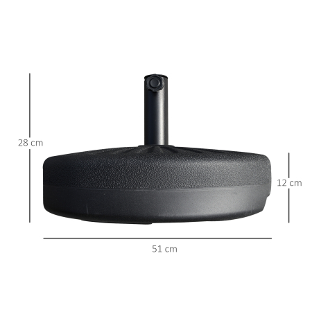  Baza pentru Umbrela de Gradina cu Stalp Central Φ3.8cm si 4.8cm, Soclu pentru Umbrela care se Umple cu Apa sau Nisip, Negru [2]
