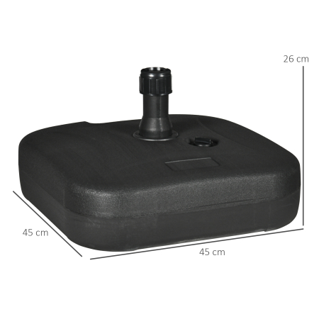  Baza pentru Umbrela de Gradina de Umplut cu Apa si Nisip,HDPE, Negru, 46x45x26cm [2]