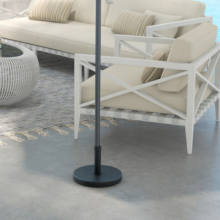  Baza pentru Umbrela de Gradina din HDPE si Ciment, cu Manivela Integrata, Ø46.5x31 cm, Negru [1]