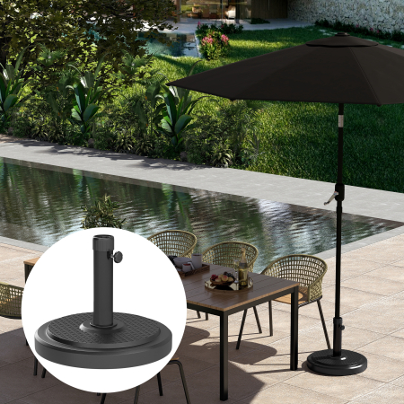  Baza pentru Umbrela de Soare, Compatibila cu Stalpi de 38 sau 48 mm, Ø48x38.5 cm, Negru [6]