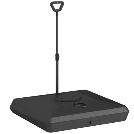Prelate, pavilioane, umbrele terasa -  Baza pentru Umbrela de Soare cu Sistem de Umplere, Roti Ajustabile si Maner Reglabil, 95x95x117 cm, Negru
