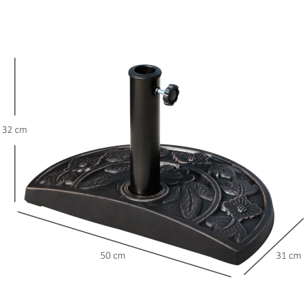  Baza pentru Umbrela de Soare in Rasina Reglabila cu Manivela 9 kg 50x31x32cm [2]
