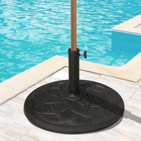  Baza pentru Umbrela din Rasina 19 kg cu Decoratiuni si Cuplaj, Rezistenta la Rugina, Φ54.5cm, Bronz [1]