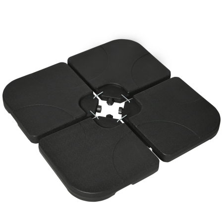 Prelate, pavilioane, umbrele terasa -  Baza pentru Umbrela, Set 4 Bucati din HDPE, Umpluta cu Apa sau Nisip, 104x104x7.5 cm, Neagra