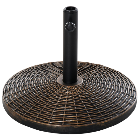 Prelate, pavilioane, umbrele terasa -  Baza Rotunda pentru Umbrela de Soare din Plastic cu Efect de Ratan 25 kg pentru Stalpi de 35 mm, 38 mm, 48 mm
