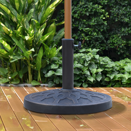  Baza rotunda pentru umbrela, pentru stalpi de Ø38 si Ø48 mm, din rasina si otel, Ø45 cm, bronz [1]