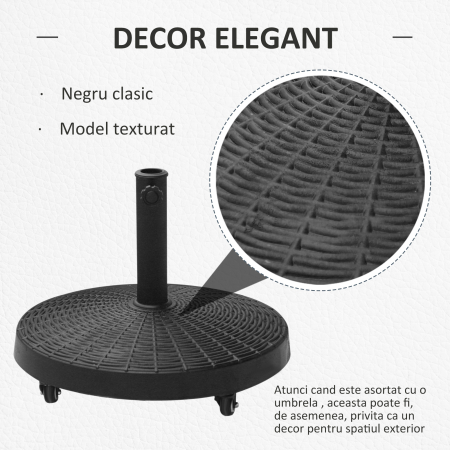  Baza Umbrela 38-48 mm Negru Rasina+Otel 52×41 cm [3]