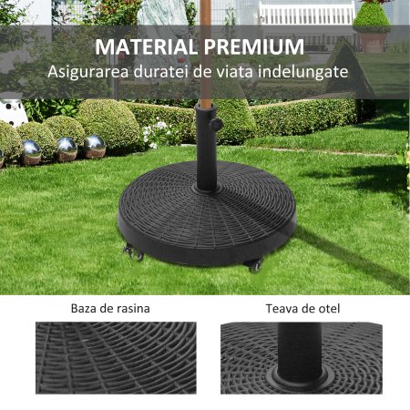  Baza Umbrela 38-48 mm Negru Rasina+Otel 52×41 cm [6]