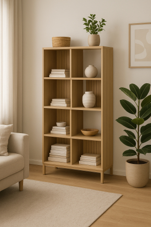 Biblioteca 5Five Tasso cu 5 rafturi, PAL, 63x30x159 cm, bej [5]