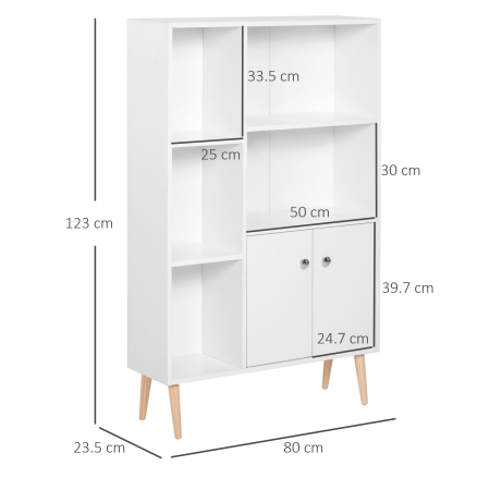  Biblioteca Alba 80×23,5×118 cm - Lemn cu Picioare din Pin [2]