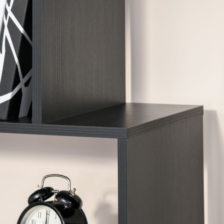  Biblioteca din Lemn cu 6 Rafturi, 80x24x191 cm, Negru [8]