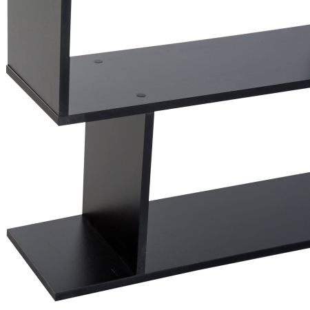  Biblioteca din Lemn, Design Modern cu 6 Rafturi, 80x23x192 cm, Negru [8]