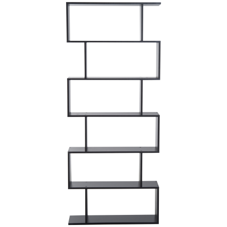  Biblioteca din Lemn, Design Modern cu 6 Rafturi, 80x23x192 cm, Negru [7]