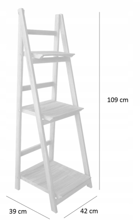 Biblioteca pliabila din lemn, 3 rafturi, 42x109x39 cm, gri [2]