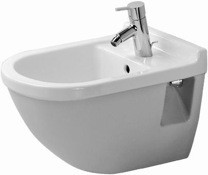 Baie - Bideu Duravit 2230150000, Starck 3, montaj suspendat, preaplin, zona montaj interior, seria Starck 3, alb
