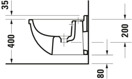 Bideu Duravit 2230150000, Starck 3, montaj suspendat, preaplin, zona montaj interior, seria Starck 3, alb [3]
