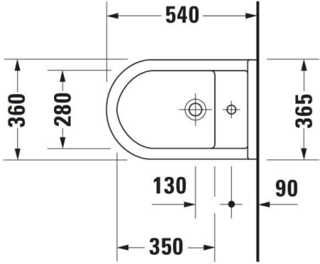Bideu Duravit 2230150000, Starck 3, montaj suspendat, preaplin, zona montaj interior, seria Starck 3, alb [4]