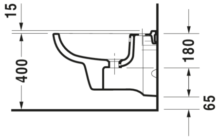 Bideu Duravit 22571500002, D-Code, montaj suspendat, preaplin, zona montaj interior, seria D-Code, alb [6]