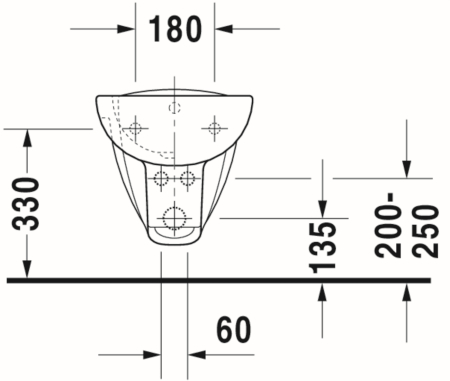 Bideu Duravit 22571500002, D-Code, montaj suspendat, preaplin, zona montaj interior, seria D-Code, alb [7]