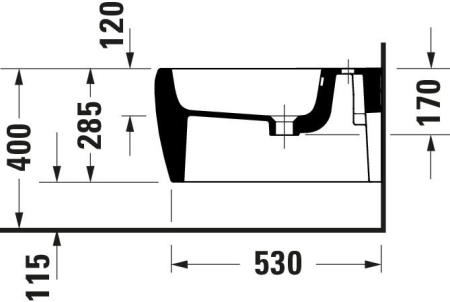 Bideu Duravit 2263150000, Qatego, montaj suspendat, preaplin, zona montaj interior, elemente fixare ascunse, alb [6]