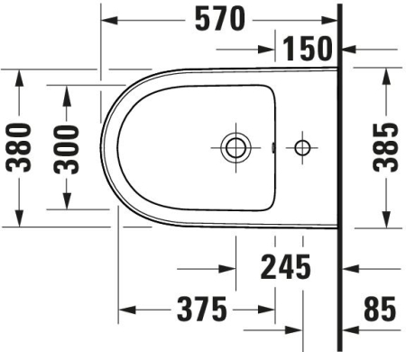 Bideu Duravit 2263150000, Qatego, montaj suspendat, preaplin, zona montaj interior, elemente fixare ascunse, alb [4]