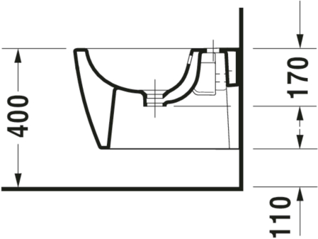 Bideu Duravit 2290150000, Me by Starck, montaj suspendat, zona montaj interior, elemente fixare ascunse, alb [7]
