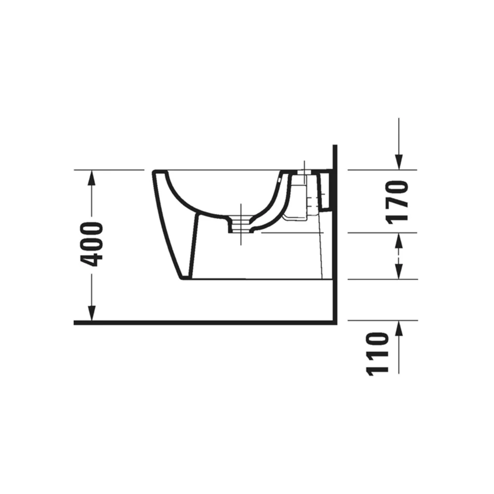 Bideu Duravit 2298150000, Soleil, montaj suspendat, preaplin, zona montaj interior, seria Soleil, alb [2]