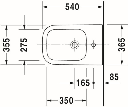 Bideu Duravit Happy D.2, suspendat, alb, 2258150000 [2]