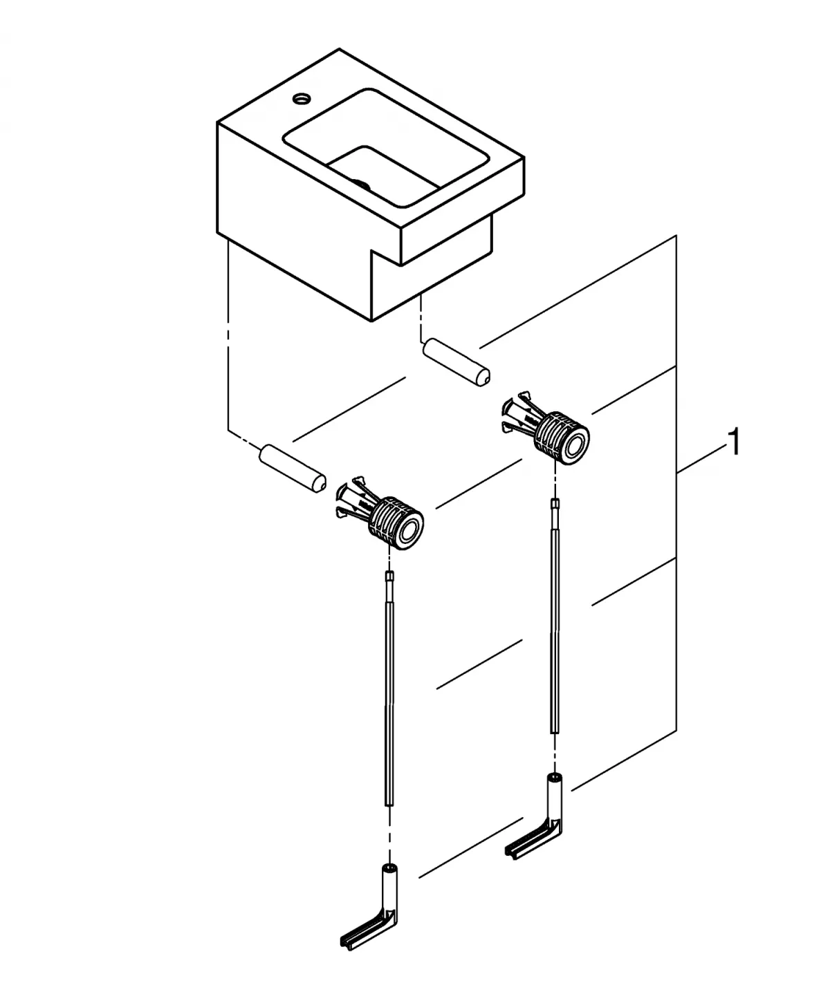 Bideu Grohe Cube Ceramic 3948600H, suspendat, evacuare verticala, preaplin, PureGuard, alb [2]