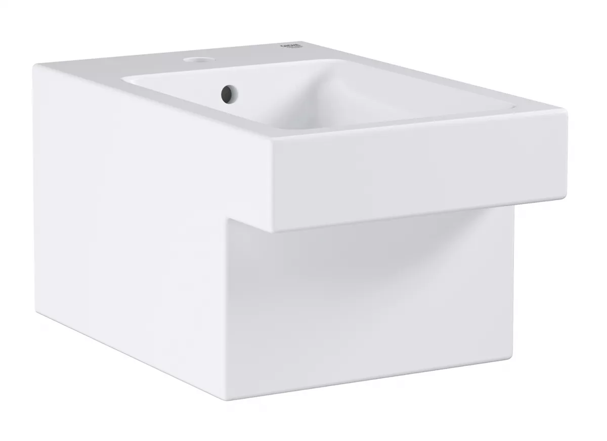 Toalete - Bideu Grohe Cube Ceramic 3948600H, suspendat, evacuare verticala, preaplin, PureGuard, alb