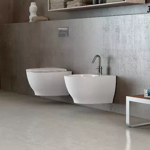 Bideu Rak Ceramics Moon, suspendat, alb, MOBI00002 [2]