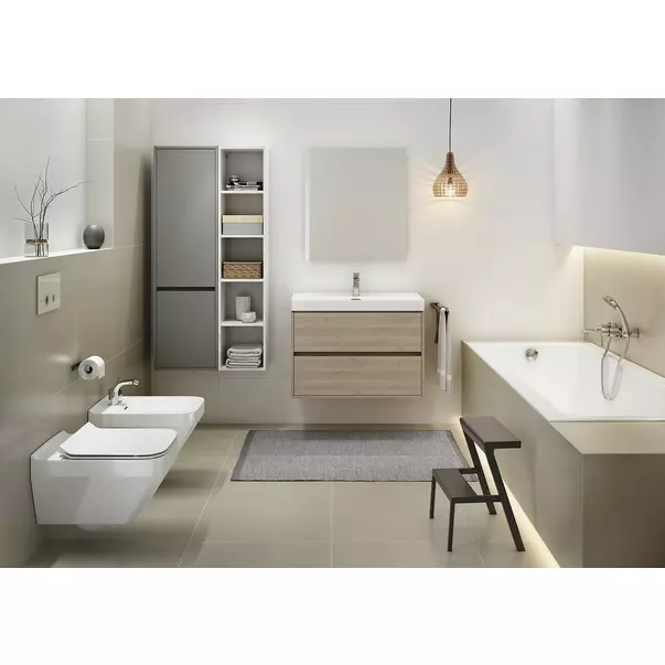 Bideu suspendat Cersanit Crea alb cu fixare ascunsa [5]