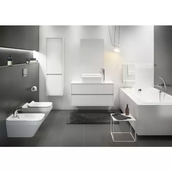 Bideu suspendat Cersanit Crea alb cu fixare ascunsa [4]