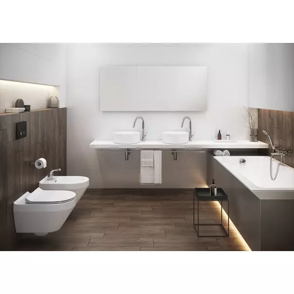 Bideu suspendat Cersanit Crea alb lucios cu fixare ascunsa [1]