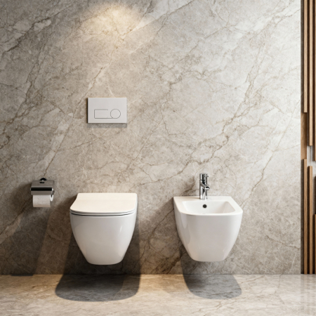 Bideu suspendat Fluminia, Dino, cu fixare ascunsă, 37 x 55,5 cm, alb [2]