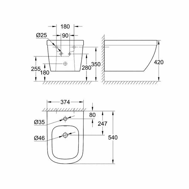 Bideu suspendat Grohe Euro Ceramic [1]
