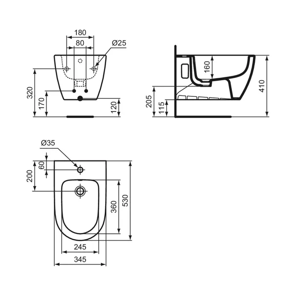 Bideu suspendat Ideal Standard i.life O alb [6]